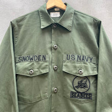 Load image into Gallery viewer, 80s USN Seabees Fatigue Button Down Shirt