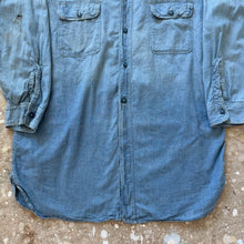 Load image into Gallery viewer, 1940's US Navy Early World War II Chambray Shirt With Flap Pockets