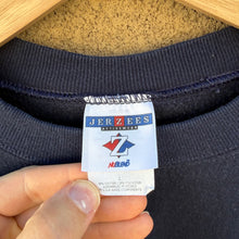 Load image into Gallery viewer, 90's JERZEES Faded Navy Crewneck Sweatshirt