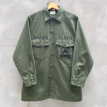 Load image into Gallery viewer, 80s USN Seabees Fatigue Button Down Shirt
