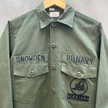 Load image into Gallery viewer, 80s USN Seabees Fatigue Button Down Shirt