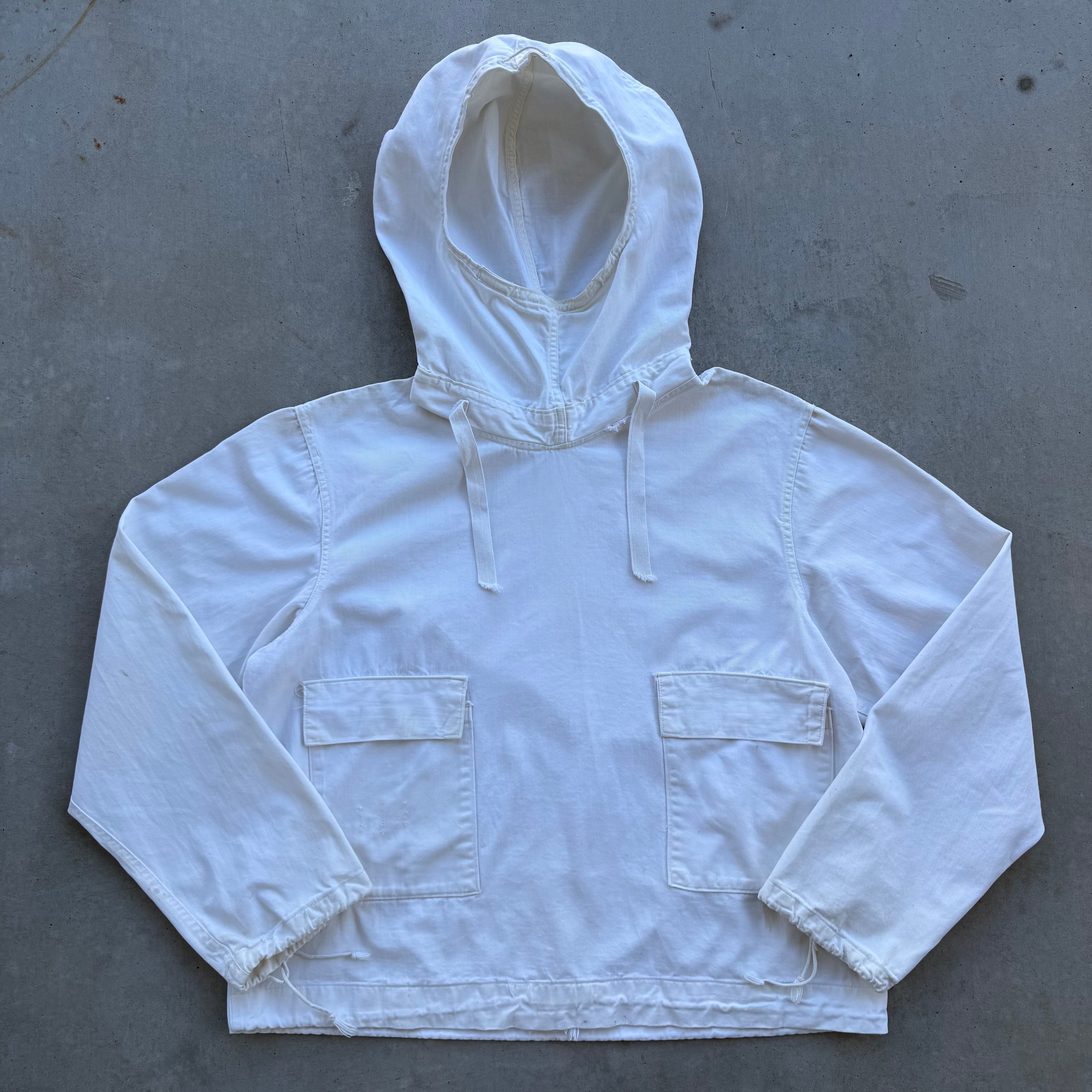 ジャケット・アウター 40s USN / USCG Gunner smocks 40's USN White Gunner Smock Anorak Jacket – Recycled Laundry