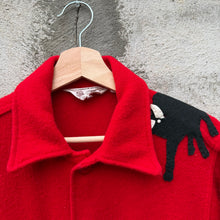 Load image into Gallery viewer, 50's Boy Scout Ranch Bull Red Wool Button Down