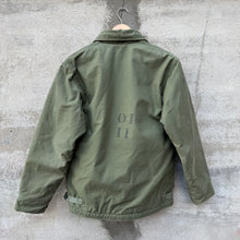 Load image into Gallery viewer, 70's US Military Stenciled Olive Green A-2 Deck Jacket