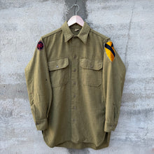 Load image into Gallery viewer, 40's US Military Tan Khaki Patched Button Down Shirt