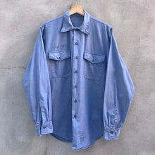 Load image into Gallery viewer, 80's Vintage Military Utility Chambray Button Down Shirt