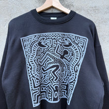 Load image into Gallery viewer, 90's Keith Haring Artwork Black Sweatshirt Crewneck