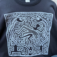 Load image into Gallery viewer, 90's Keith Haring Artwork Black Sweatshirt Crewneck