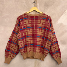 Load image into Gallery viewer, 80's Vintage Plaid Woven Sweater