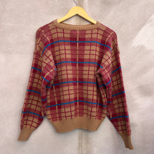 Load image into Gallery viewer, 80's Vintage Plaid Woven Sweater