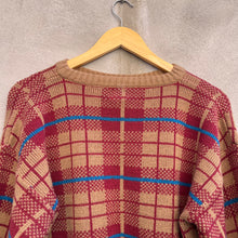 Load image into Gallery viewer, 80's Vintage Plaid Woven Sweater