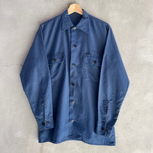 Load image into Gallery viewer, 70's USN Utility Blue Button Down Long Sleeve Shirt