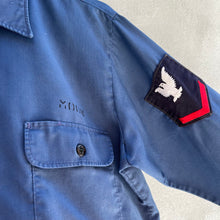 Load image into Gallery viewer, 70's USN Utility Blue Button Down Long Sleeve Shirt