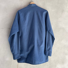 Load image into Gallery viewer, 70's USN Utility Blue Button Down Long Sleeve Shirt