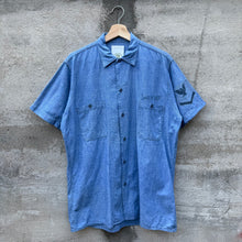 Load image into Gallery viewer, 60's USN Chambray Short Sleeve Selvedge Button Down Shirt
