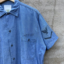 Load image into Gallery viewer, 60's USN Chambray Short Sleeve Selvedge Button Down Shirt