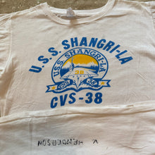 Load image into Gallery viewer, 60’s Velva Sheen USS Shangri-La stenciled shirt.
