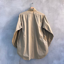 Load image into Gallery viewer, 50’s Military Khaki Poplin Button Down Long Sleeve Shirt
