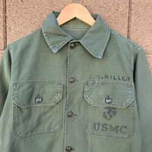 Load image into Gallery viewer, 60's US Military USMC Stenciled Button Down Shirt
