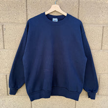 Load image into Gallery viewer, 90's JERZEES Faded Navy Crewneck Sweatshirt
