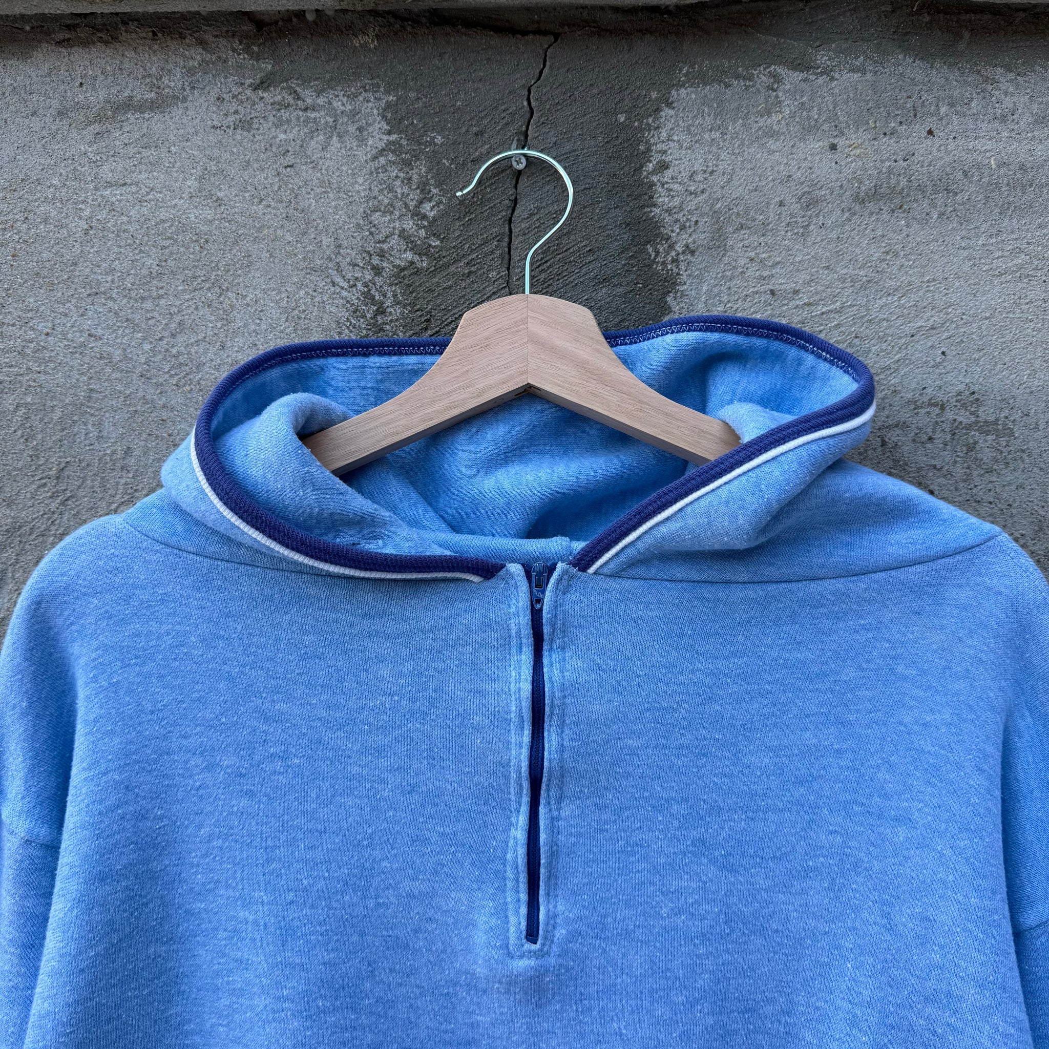 70's Russell Athletic Baby Blue Half Zip Hoodie – Recycled