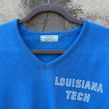 Load image into Gallery viewer, 60&#39;s Vintage V Neck Flock Louisiana Tech Sweatshirt
