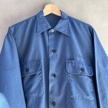 Load image into Gallery viewer, 70&#39;s USN Utility Blue Button Down Long Sleeve Shirt
