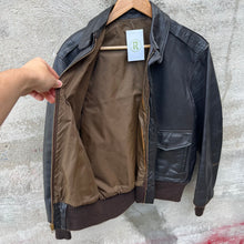 Load image into Gallery viewer, 80&#39;s Military Style A-2 Leather Jacket
