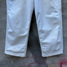 Load image into Gallery viewer, 80's White Paint Splatter Painter Canvas Work Pants

