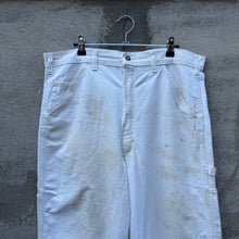 Load image into Gallery viewer, 80's White Paint Splatter Painter Canvas Work Pants
