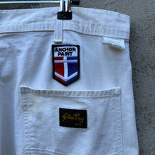 Load image into Gallery viewer, 80's White Paint Splatter Painter Canvas Work Pants
