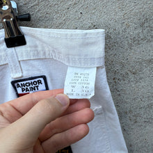 Load image into Gallery viewer, 80's White Paint Splatter Painter Canvas Work Pants
