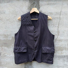 Load image into Gallery viewer, 50's Vintage Over-dyed Black Hunting Canvas Vest
