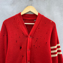 Load image into Gallery viewer, 60’s Vintage Thrashed Red Cardigan Sweater
