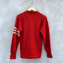 Load image into Gallery viewer, 60’s Vintage Thrashed Red Cardigan Sweater
