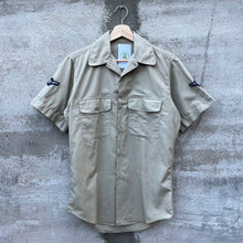 Load image into Gallery viewer, 60&#39;s USAF Khaki Tan Short Sleeve Button Down Shirt
