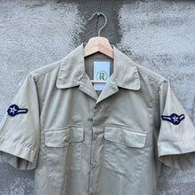 Load image into Gallery viewer, 60&#39;s USAF Khaki Tan Short Sleeve Button Down Shirt
