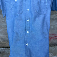 Load image into Gallery viewer, 70&#39;s Montgomery Ward Chambray Short Sleeve Button Down Shirt
