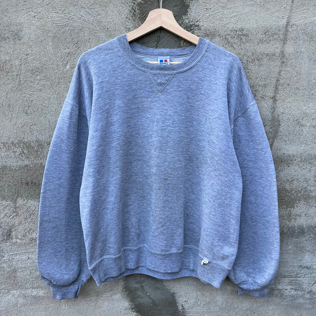 90's Vintage Russell Athletic Faded Grey Crewneck