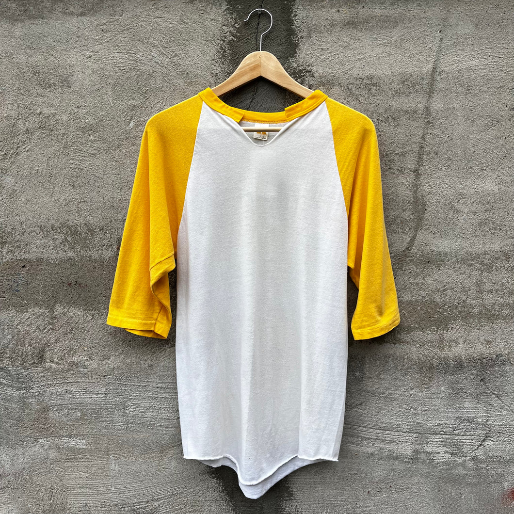 70's Russell Yellow Baseball Style Shirt