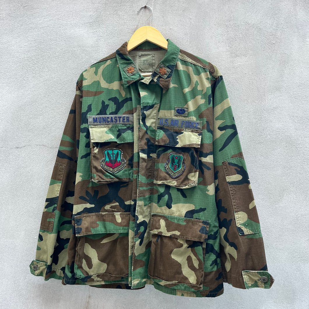 89’ Military USAF Woodland Camo Field Jacket Shirt