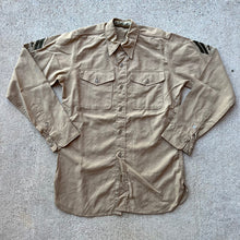 Load image into Gallery viewer, 50’s Military Tan Button Down Shirt
